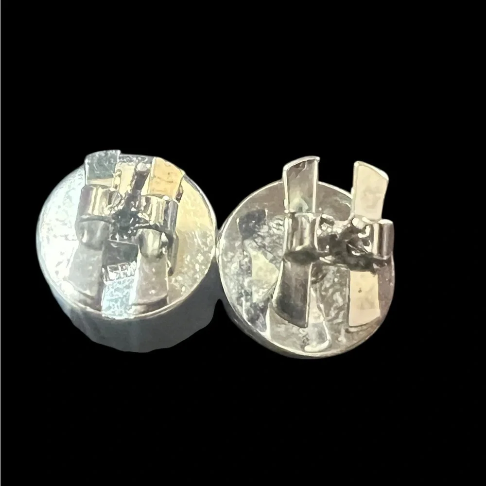 Hermes Cream and Silver Earrings - Picture 3 of 4